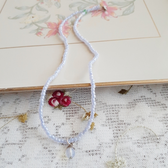 Handmade Beaded Choker Necklace Opalite Aventurine - Picture 7 of 8